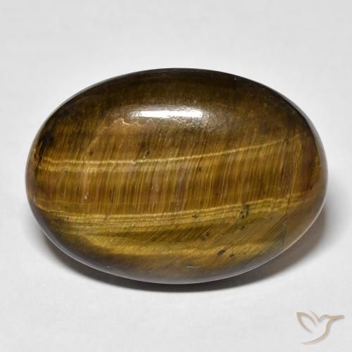 24.85ct Naturale Medium Light-Brown Occhio di tigre, Ovale, Opaco