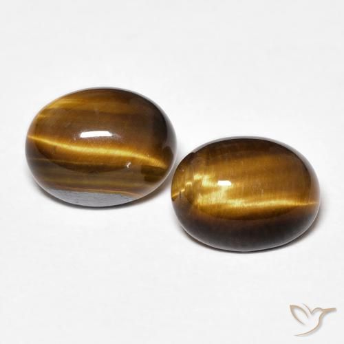 3.47ctw Naturale Marrone caldo Occhio di tigre, Ovale, Opaco