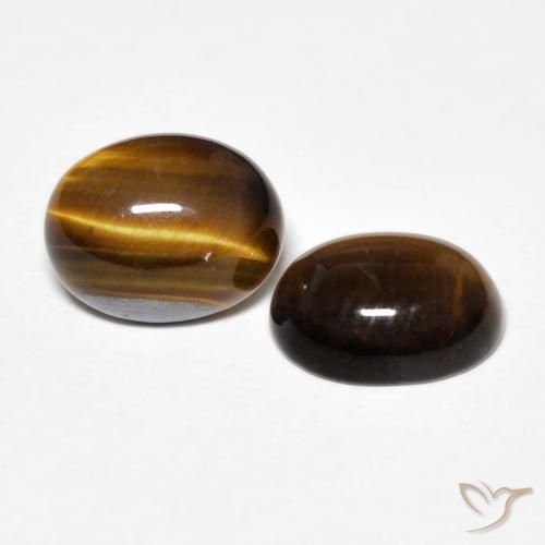 Gemme di Occhio di tigre Marrone caldo naturale da 3.47 ct, Ovale, Opaco