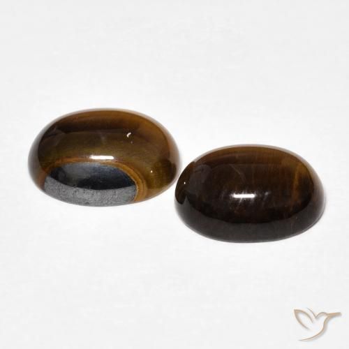 Gemme di Occhio di tigre Marrone caldo naturale da 3.47 ct, Ovale, Opaco
