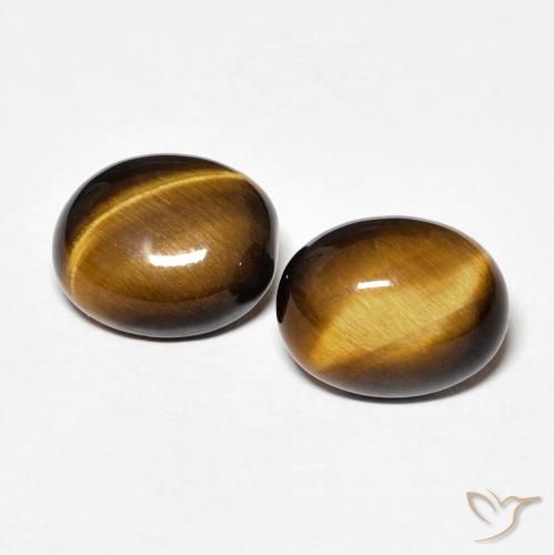 3.30ctw Naturale Medium Dark-Brown Occhio di tigre, Ovale, Opaco
