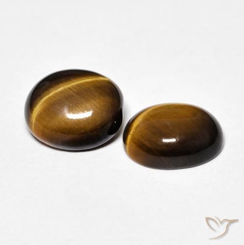 Gemme di Occhio di tigre Medium Dark-Brown naturale da 3.30 ct, Ovale, Opaco