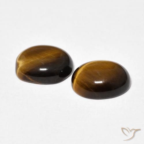 Gemme di Occhio di tigre Medium Dark-Brown naturale da 3.30 ct, Ovale, Opaco