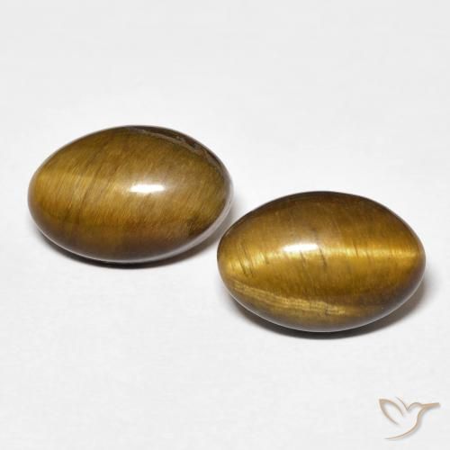 7.73ctw Naturale Marrone dorato Occhio di tigre, Ovale, Opaco