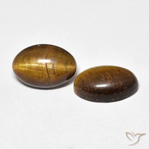 Gemme di Occhio di tigre Medium Dark-Brown naturale da 7.36 ct, Ovale, Opaco