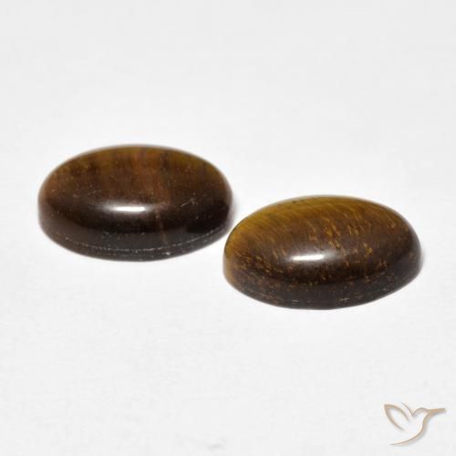 Gemme di Occhio di tigre Medium Dark-Brown naturale da 7.36 ct, Ovale, Opaco