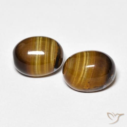 4.81ctw Naturale Marrone medio Occhio di tigre, Ovale, Opaco