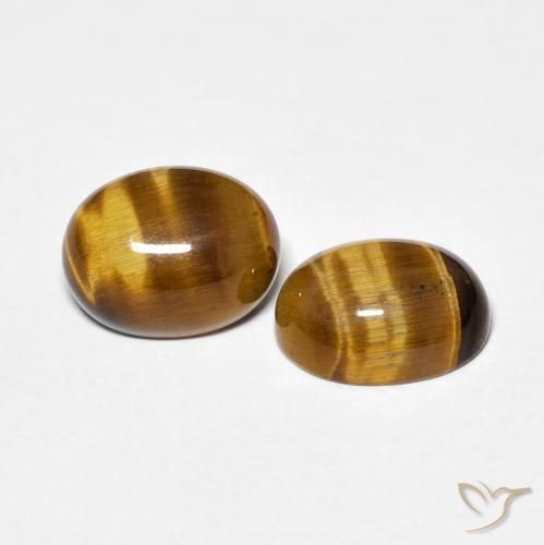 Gemme di Occhio di tigre Marrone medio naturale da 4.00 ct, Ovale, Opaco