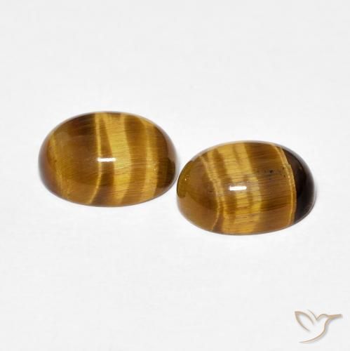 Gemme di Occhio di tigre Marrone medio naturale da 4.00 ct, Ovale, Opaco