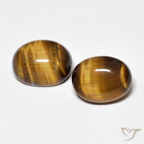 4.12ctw Naturale Marrone giallastro Occhio di tigre, Ovale, Opaco
