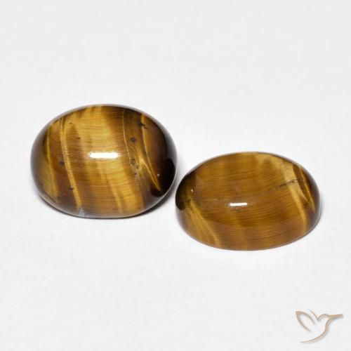 Gemme di Occhio di tigre Marrone giallastro naturale da 4.12 ct, Ovale, Opaco