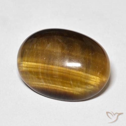 Occhio di tigre Marrone dorato naturale da 13.39 ct, Ovale, Opaco