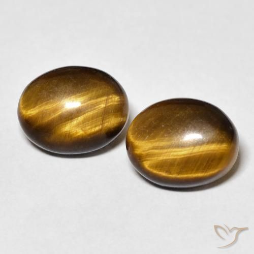 5.80ctw Naturale Marrone dorato Occhio di tigre, Ovale, Opaco