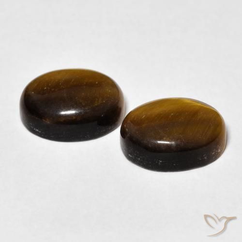Gemme di Occhio di tigre Marrone dorato naturale da 5.80 ct, Ovale, Opaco
