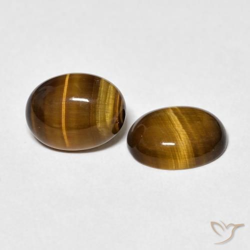 Gemme di Occhio di tigre Marrone giallastro naturale da 3.01 ct, Ovale, Opaco