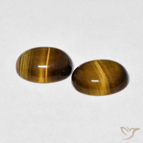 Gemme di Occhio di tigre Marrone giallastro naturale da 3.01 ct, Ovale, Opaco