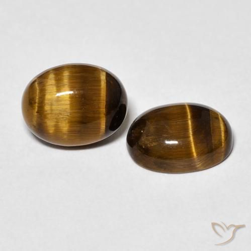 Gemme di Occhio di tigre Marrone medio naturale da 3.64 ct, Ovale, Opaco