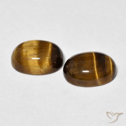 Gemme di Occhio di tigre Marrone medio naturale da 3.64 ct, Ovale, Opaco