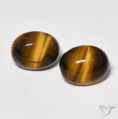 3.05ctw Naturale Marrone caldo Occhio di tigre, Ovale, Opaco, Photo A