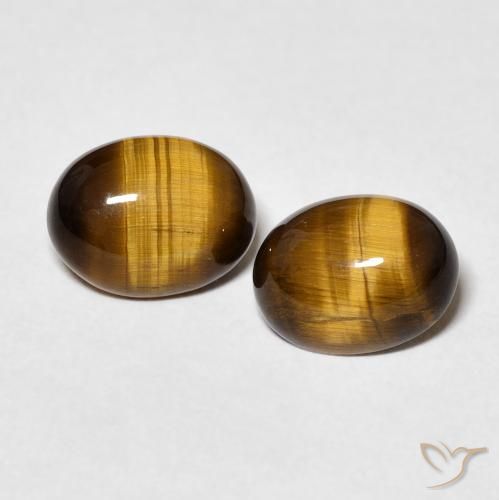 3.21ctw Naturale Marrone medio Occhio di tigre, Ovale, Opaco