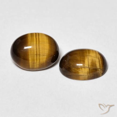 Gemme di Occhio di tigre Marrone medio naturale da 3.21 ct, Ovale, Opaco