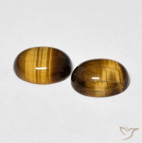 Gemme di Occhio di tigre Marrone medio naturale da 3.21 ct, Ovale, Opaco