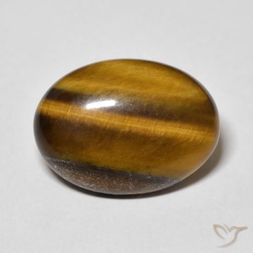11.52ct Naturale Marrone giallastro Occhio di tigre, Ovale, Opaco