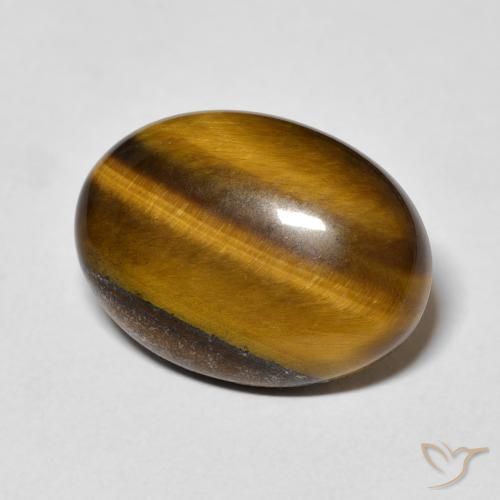 Occhio di tigre Marrone giallastro naturale da 11.52 ct, Ovale, Opaco