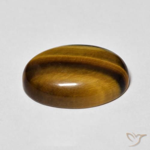 Occhio di tigre Marrone giallastro naturale da 11.52 ct, Ovale, Opaco