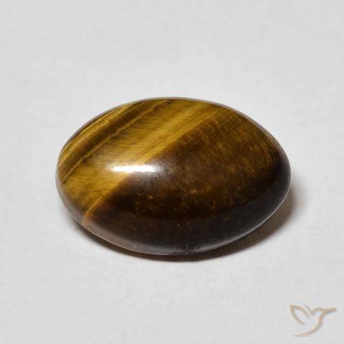 3.84ct Naturale Marrone dorato Occhio di tigre, Ovale, Opaco