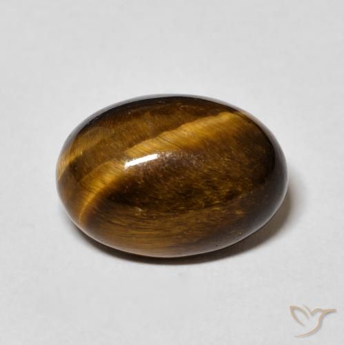 6.48ct Naturale Marrone giallastro Occhio di tigre, Ovale, Opaco