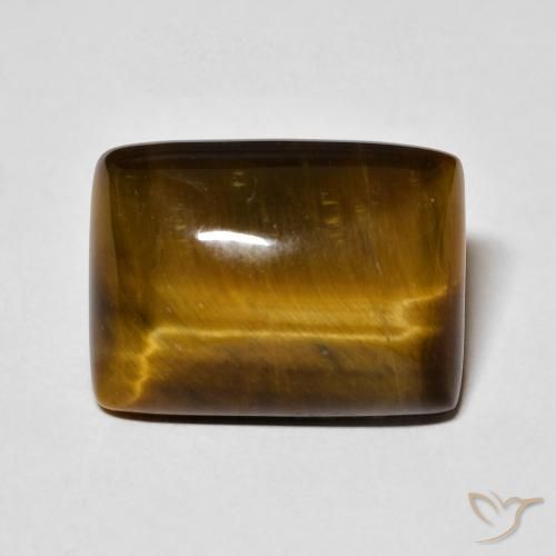 14.14ct Naturale Marrone caldo Occhio di tigre, Taglio a baguette, Opaco