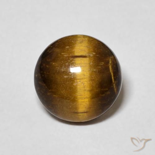 1.98ct Naturale Marrone giallastro Occhio di tigre, Rotondo, Opaco