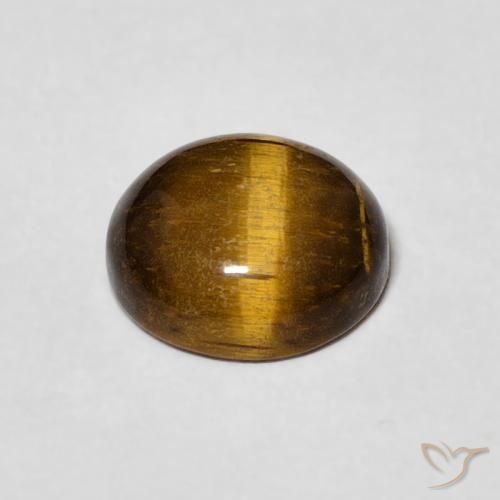 Occhio di tigre Marrone giallastro naturale da 1.98 ct, Rotondo, Opaco