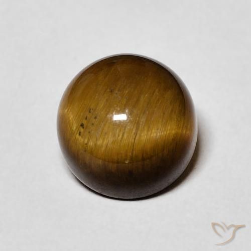 2.66ct Naturale Marrone caldo Occhio di tigre, Rotondo, Opaco