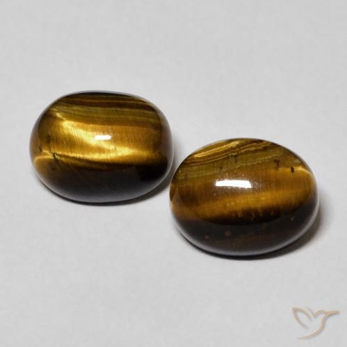 4.46ctw Naturale Marrone caldo Occhio di tigre, Ovale, Opaco