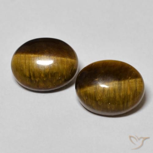 6.24ctw Naturale Marrone caldo Occhio di tigre, Ovale, Opaco