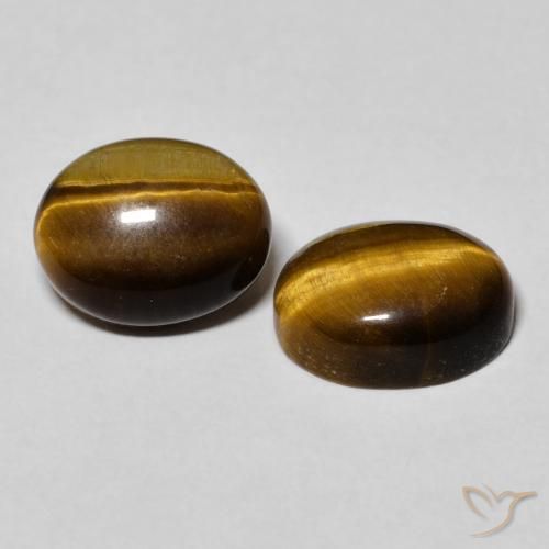 Gemme di Occhio di tigre Marrone medio naturale da 5.97 ct, Ovale, Opaco