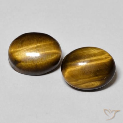 Gemme di Occhio di tigre Marrone medio naturale da 5.96 ct, Ovale, Opaco