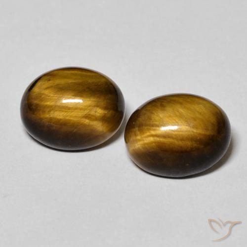 Gemme di Occhio di tigre Marrone dorato naturale da 6.34 ct, Ovale, Opaco