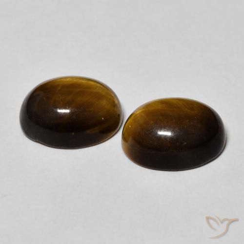 Gemme di Occhio di tigre Marrone dorato naturale da 6.34 ct, Ovale, Opaco