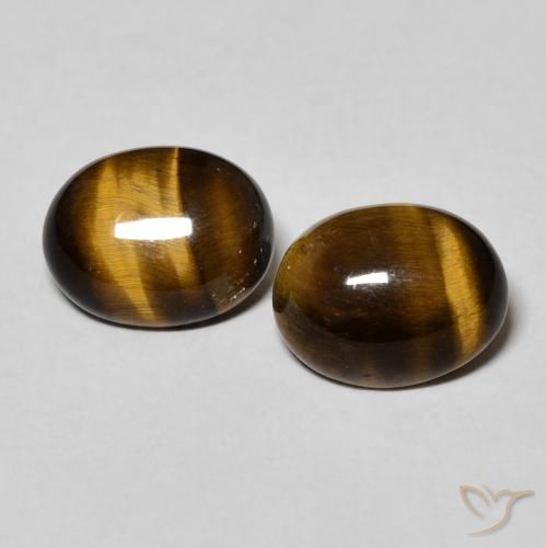 3.43ctw Naturale Marrone medio Occhio di tigre, Ovale, Opaco