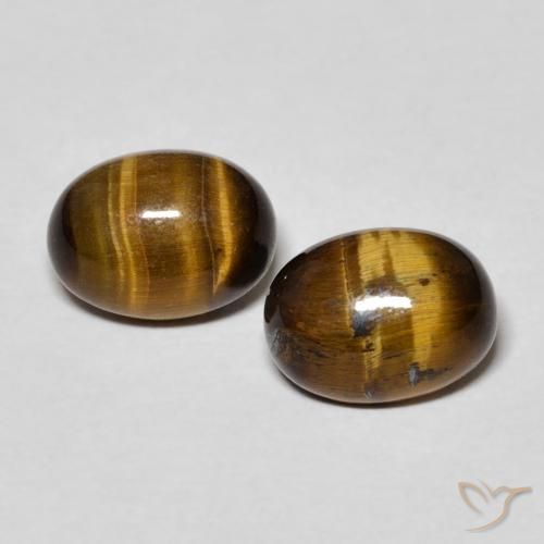2.94ctw Naturale Marrone dorato Occhio di tigre, Ovale, Opaco