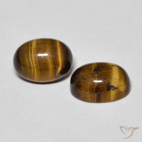 Gemme di Occhio di tigre Marrone dorato naturale da 2.94 ct, Ovale, Opaco
