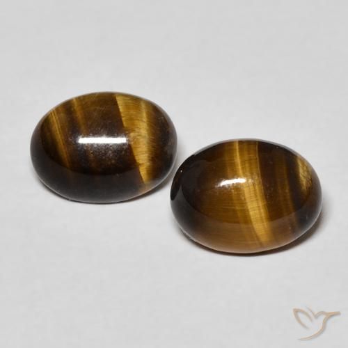 2.30ctw Naturale Marrone dorato Occhio di tigre, Ovale, Opaco
