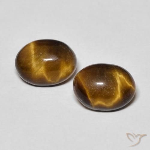 2.90ctw Naturale Marrone medio Occhio di tigre, Ovale, Opaco
