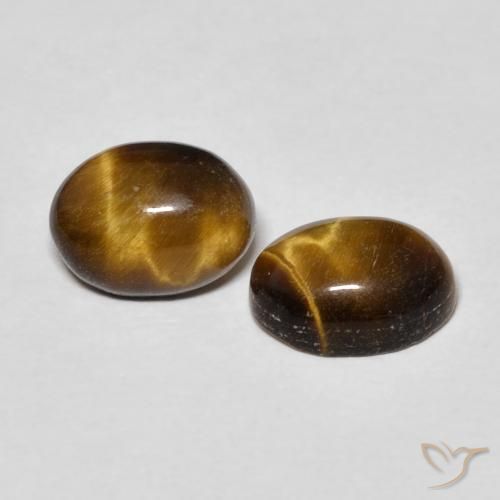 Gemme di Occhio di tigre Marrone medio naturale da 2.90 ct, Ovale, Opaco