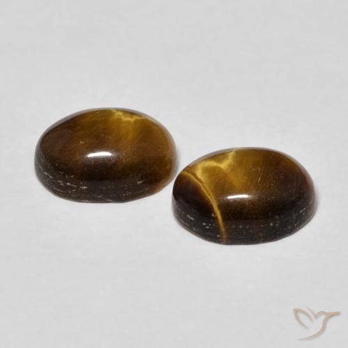 Gemme di Occhio di tigre Marrone medio naturale da 2.90 ct, Ovale, Opaco