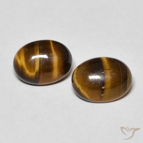 2.40ctw Naturale Marrone giallastro Occhio di tigre, Ovale, Opaco