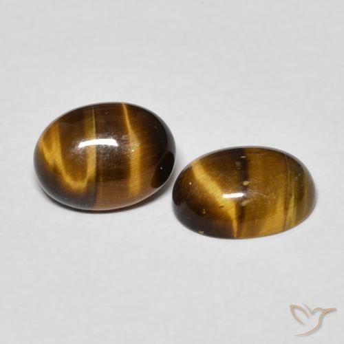 Gemme di Occhio di tigre Marrone giallastro naturale da 2.40 ct, Ovale, Opaco